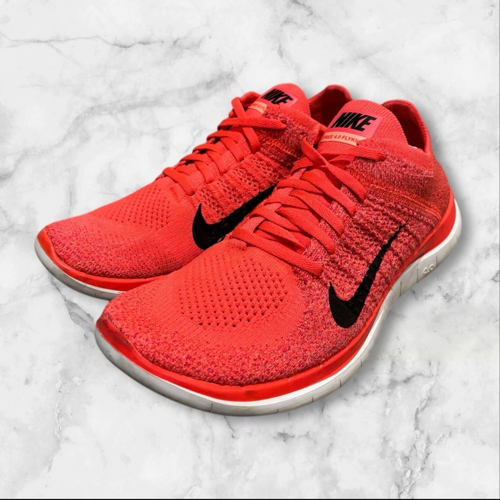Nike Free 4.0 Flyknit Pink Shoes Sneakers Running Womens Size 9.5
